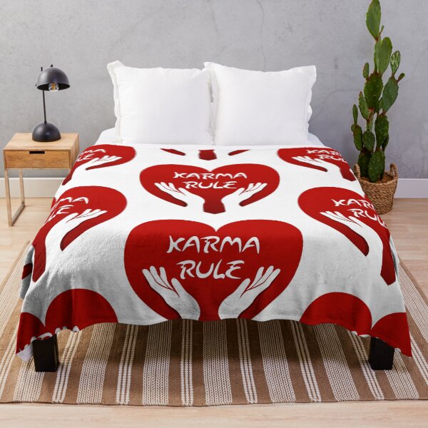 Item preview, Karma Rule - Oriental Style Love Heart Hands - Red on White designed and sold by NoMatterLab.