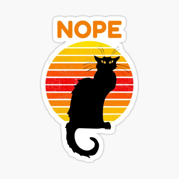 Item preview, Nope Cat Retro Style Gift designed and sold by CatArtStore.