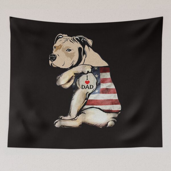 Item preview, Pitbull I Love Dad Tattoo Fathers Day designed and sold by BiancaMoss51.