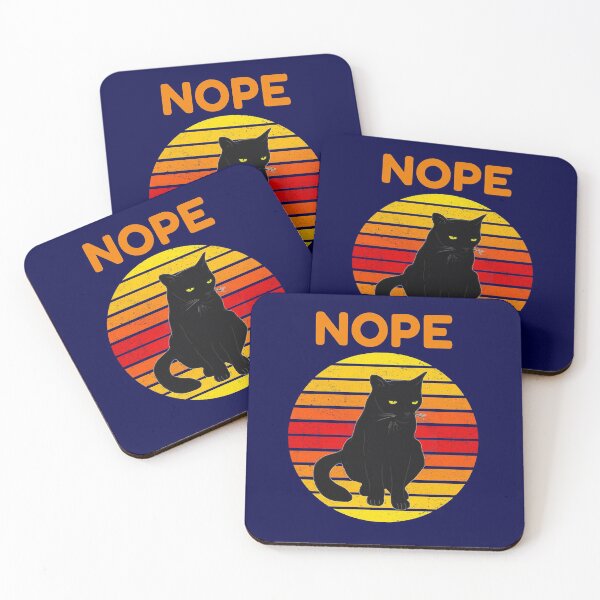 Item preview, Nope Cat Retro Style designed and sold by CatArtStore.
