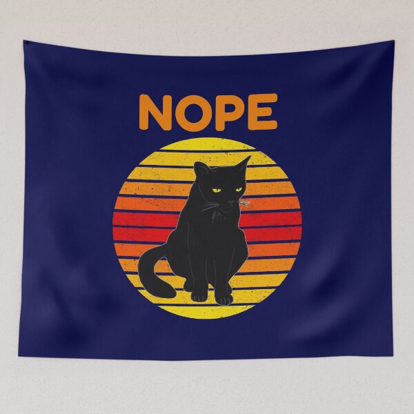 Item preview, Nope Cat Retro Style designed and sold by CatArtStore.