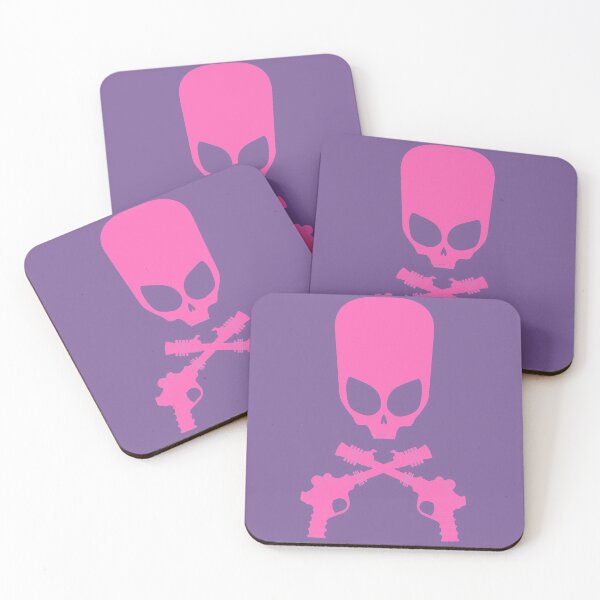 Item preview, Alien Skull and Blaster Magenta on Violet designed and sold by PK-inK.