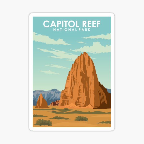 Item preview, Capitol Reef National Park Vintage and Retro Travel Poster designed and sold by Stadify.