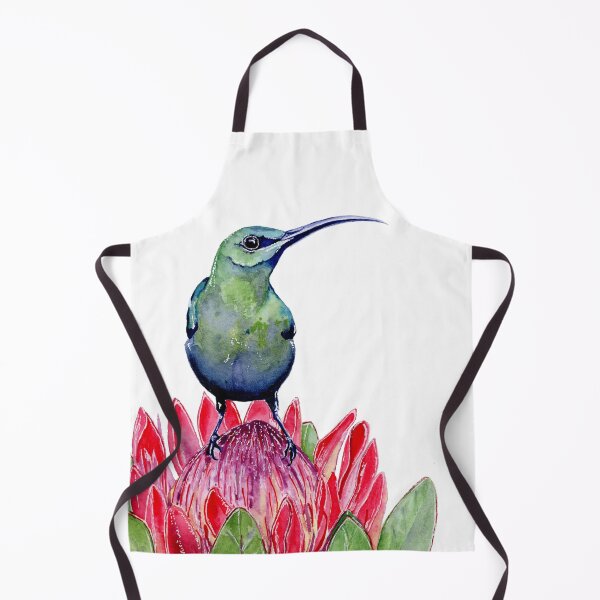 Item preview, Malachite Sunbird on Protea Flower Watercolor designed and sold by carleeclarkeart.