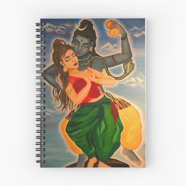 Item preview, Shiva and Parvati Dance painting designed and sold by Impressia Studio.