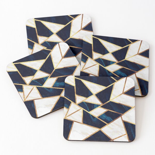 Item preview, Navy Gold Stone Geometric Marble  designed and sold by MA DESIGNS.