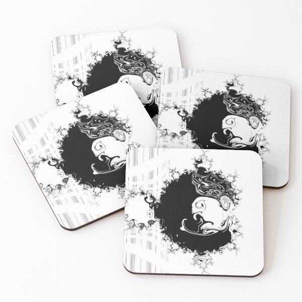 Item preview, black and white fractal with monster in center designed and sold by GilbertZenner.