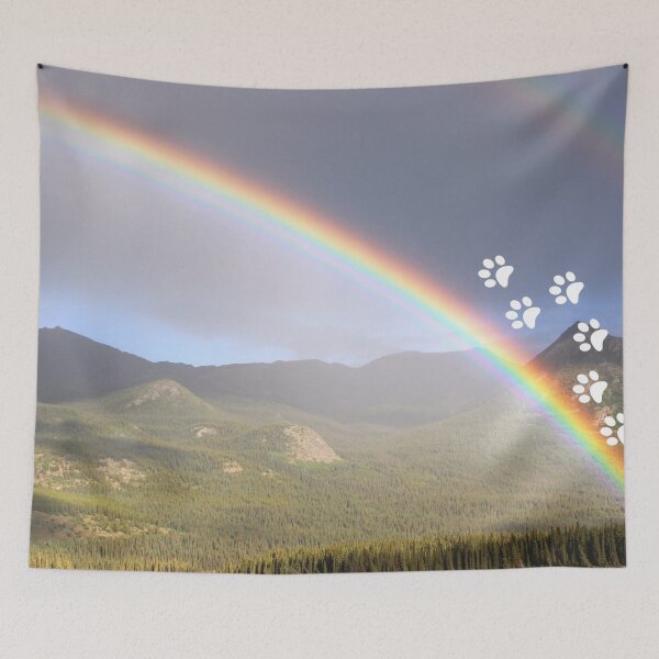 Item preview,  Sorry for your loss for a pet going over the rainbow bridge - pet loss | rainbow over the mountains designed and sold by meraviglioso.