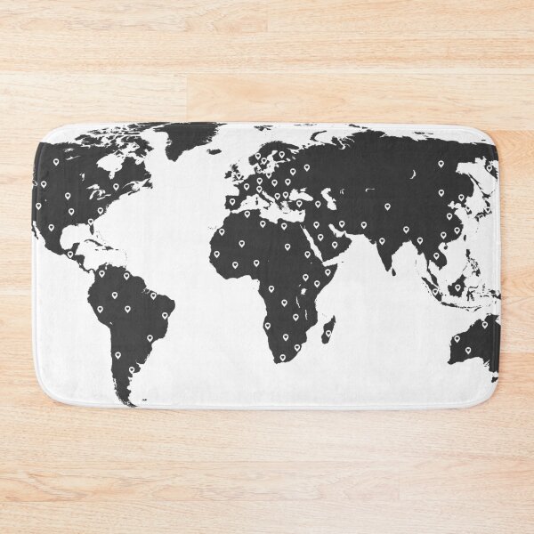 Item preview, My favorite places (World map) tattoo style sillhouette  designed and sold by chillstudio.