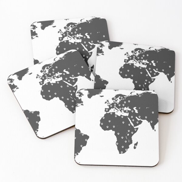 Item preview, My favorite places (World map) tattoo style sillhouette  designed and sold by chillstudio.