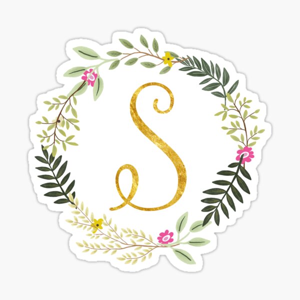 Item preview, Floral and Gold Initial Monogram S designed and sold by Chiccountry.