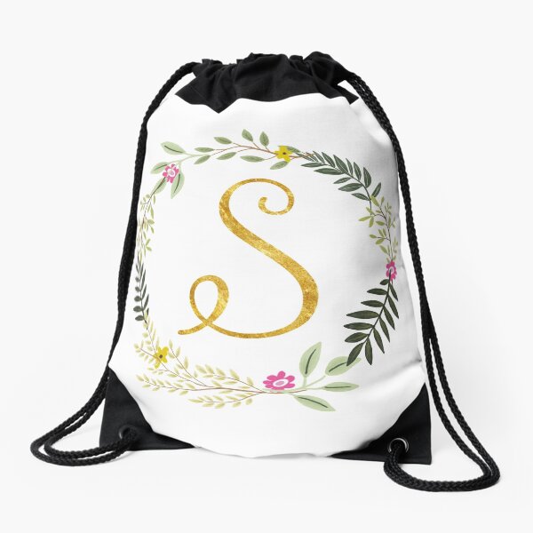 floral drawstring bag
