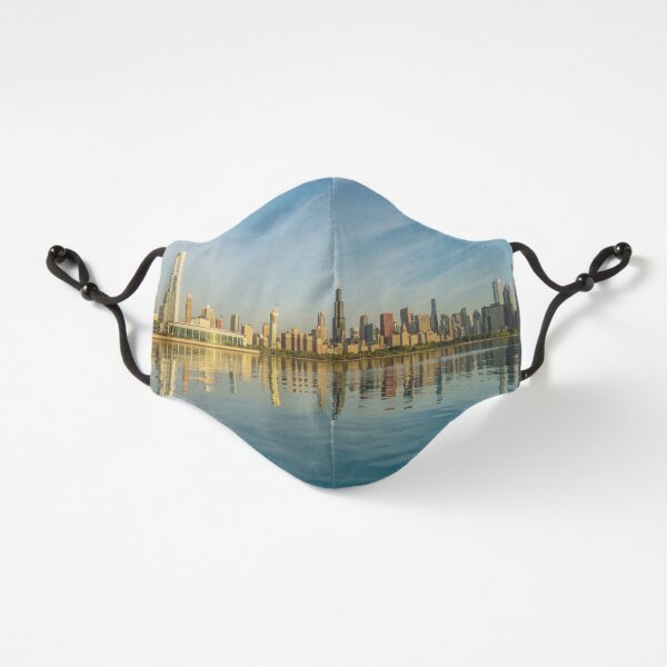 Hazy Golden Chicago Skyline Fitted 3-Layer