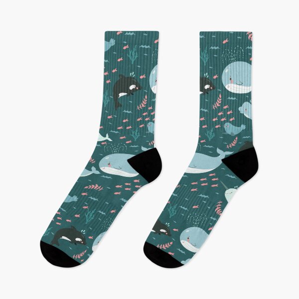 Item preview, pattern with cute sea animals designed and sold by burbura.