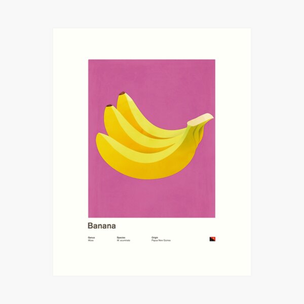 Item preview, Banana (pink) - Natural History Fruits designed and sold by RedHillPrints.