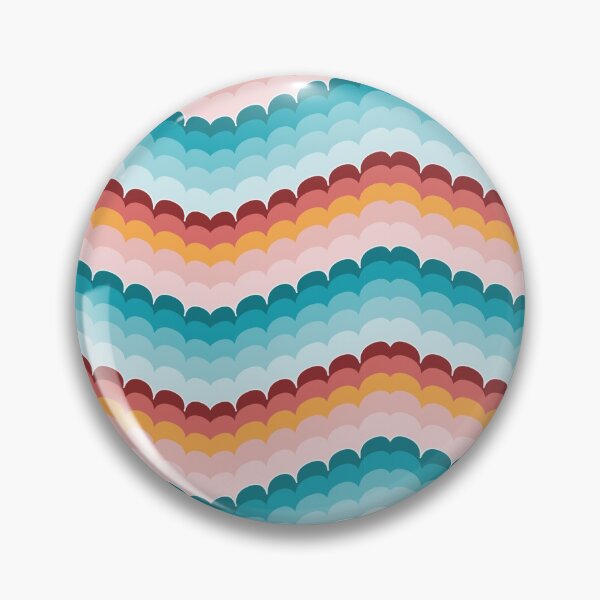 Aperçu de l'œuvre Bargello vagues de pétoncles corail turquoise créée et vendue par colorofmagic.