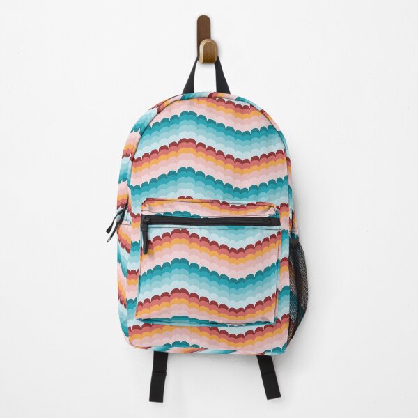 Item preview, Bargello scallop waves turquoise coral designed and sold by colorofmagic.