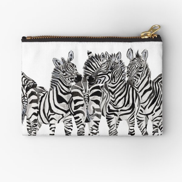 Zebra Butts Watercolor Zipper Pouch