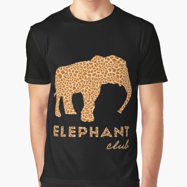Elephant club retro sign with a giraffe texture. Perfect lovely gift for elephant, giraffe and wildlife fans and lovers! Graphic T-Shirt