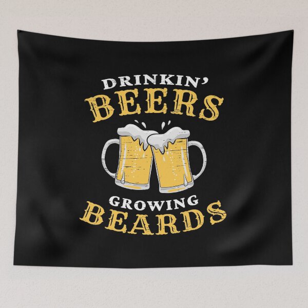 Item preview, Drinkin' Beers Growing Beards Happy Father's Day Beard Hair Beer Mustache Alcohol Drunkard Daddy Facial Hair designed and sold by shirti.