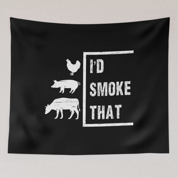 Item preview, I'd Smoke That BBQ Barbecue Grillfather Grilling Sausage Tee Grill Chicken Pig Cow Pork Meat Beef Charcoal Barb designed and sold by shirti.