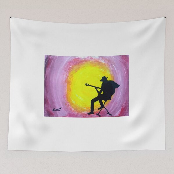 Item preview, Guitarist art print, guitarist painting, guitarist shadow designed and sold by elart66.