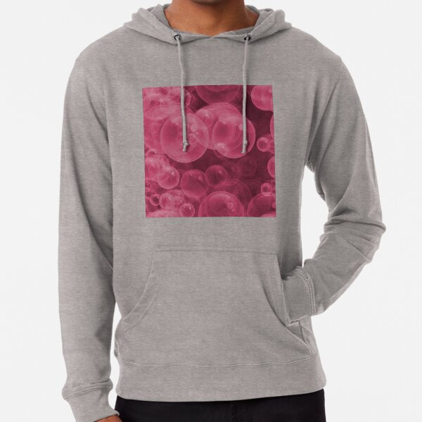 Large Pink Water Air Bubbles Lightweight Hoodie