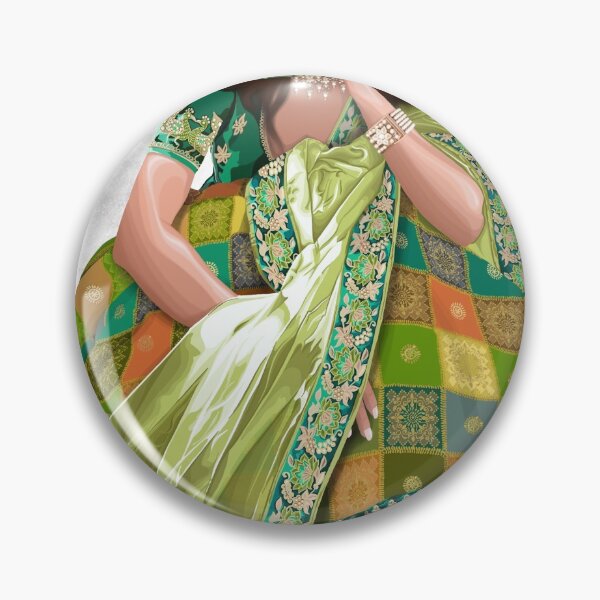 Item preview, Beautiful Woman on her Mehndi/Hen Day, Asian Desi Wedding, Pakistani, Indian, Bengali, colourful dress, detailed illustration  designed and sold by SemDesigns1.