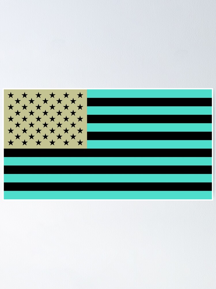"USA flag inverted color" Poster by dasilvawolfgang Redbubble