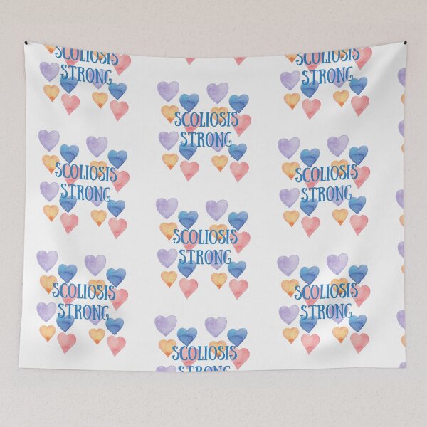 Aperçu de l'œuvre Scoliose Strong With Hearts Design - Bleu créée et vendue par hopescoliosis.