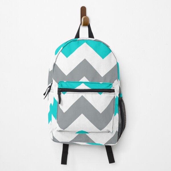Vista previa del artículo con la obra «Chevron verde azulado, blanco y gris», diseñado y vendido por Feeling Artsy.