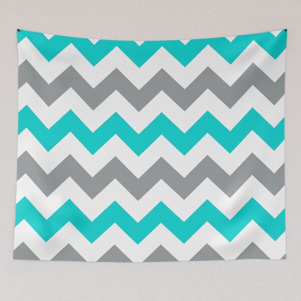 Item preview, Teal, white and gray chevron designed and sold by Feeling Artsy.