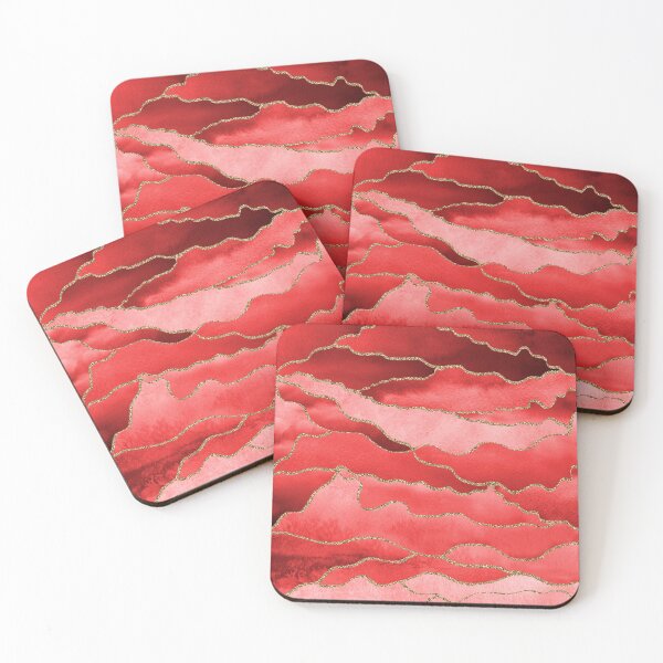 Item preview, Red Abstract Nature with Gold Glittery Lines designed and sold by BilgePaksoylu.