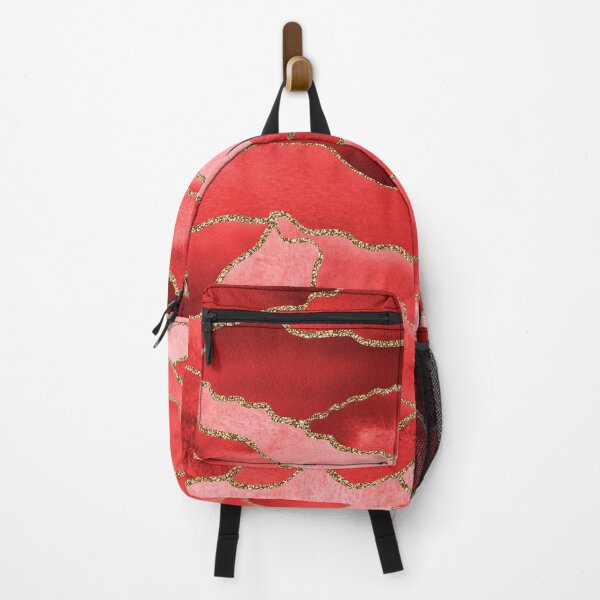 Item preview, Red Abstract Nature with Gold Glittery Lines designed and sold by BilgePaksoylu.