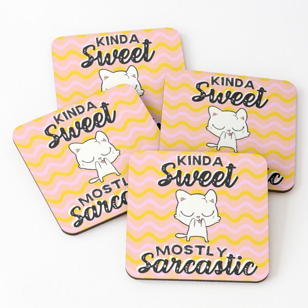 Item preview, Kinda Sweet Mostly Sarcastic - Japanese Kawaii Aesthetic, Cat designed and sold by ladylaughprints.