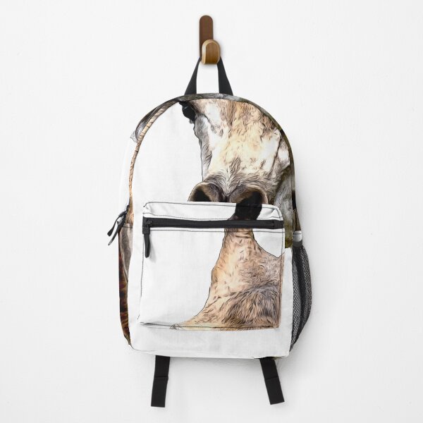 Item preview, A closeup photo of a Giraffa camelopardalis Giraffe's head in a zoo somewhere in Asia. Colorful wildlife photo designed and sold by Artsy Boulevard.