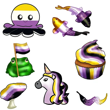 Artwork thumbnail, Nonbinary Sticker Pack by You-Are-Valid