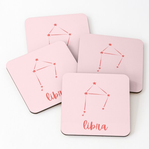 Item preview, minimalist libra constellation in red and pink designed and sold by neopop.