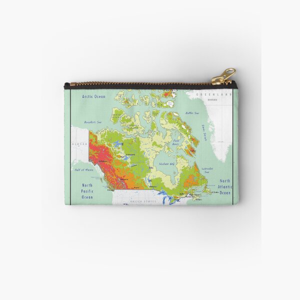 Item preview, Canada map, topographic map of Canada with names of the oceans, seas, Lakes, capitals, and boundaries designed and sold by mashmosh.