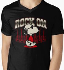 Snoopy Rock Men's V-Neck T-Shirt