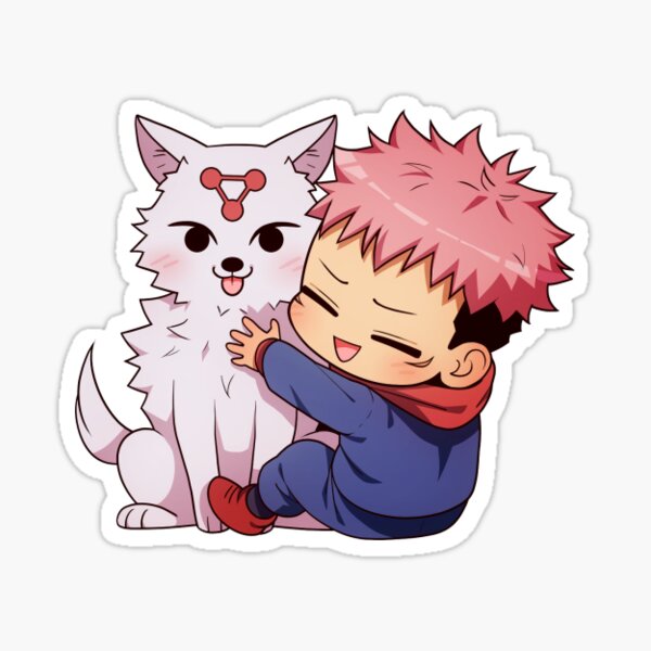 Jujutsu Kaisen - Itadori avec un chien (11/14) Sticker