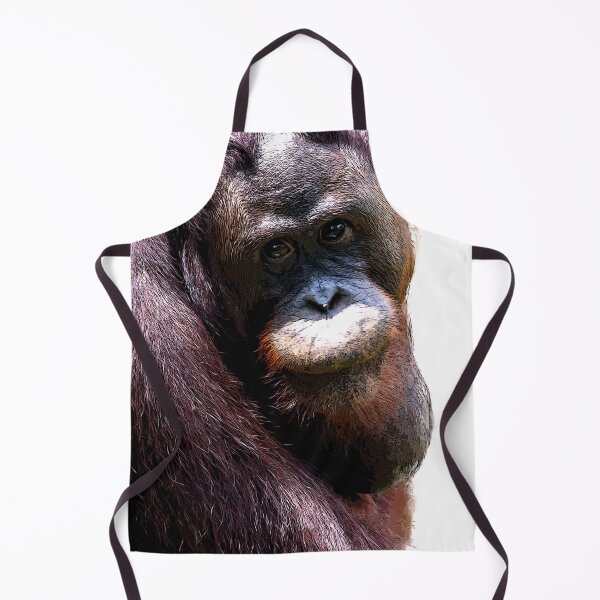 Item preview, Bornean orangutan closeup shot on face and big eyes in a zoo designed and sold by Artsy Boulevard.