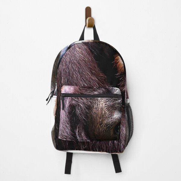 Item preview, Bornean orangutan closeup shot on face and big eyes in a zoo designed and sold by Artsy Boulevard.