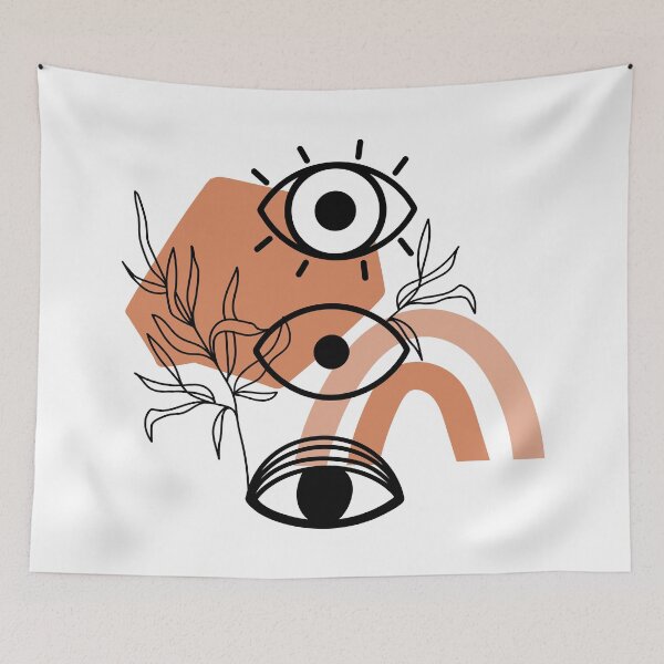 Item preview, Psychedelic eyes, abstract shapes and leaves. designed and sold by CoCoArt-Ua.