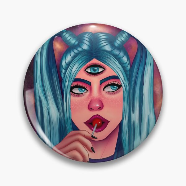 Item preview, Cosmic girl with 3 eyes eating lollipop designed and sold by isaangel.