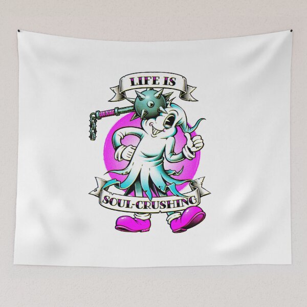 Item preview, Life is Soul-Crushing Ghost Cartoon designed and sold by andremuller.