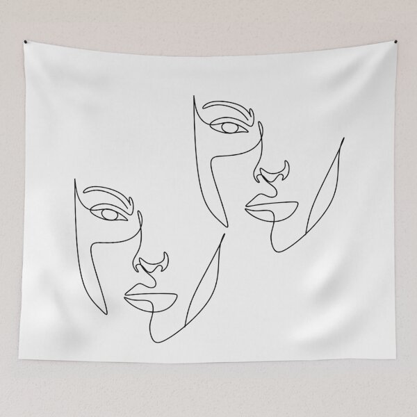 Item preview, Faces line art designed and sold by OneLinePrint.