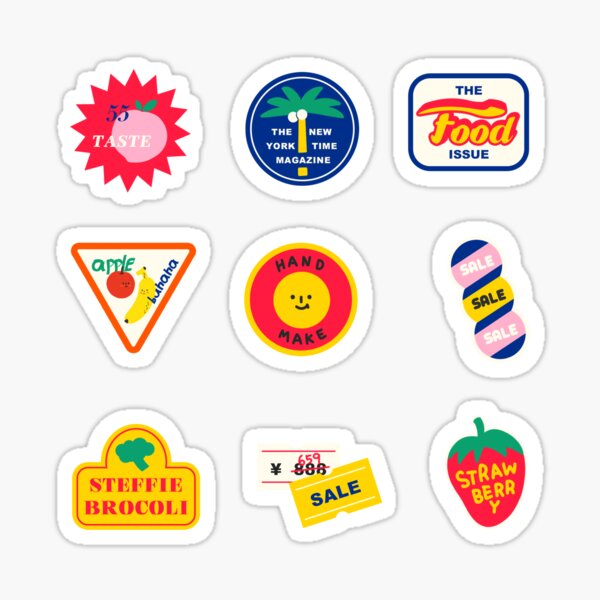 Vista previa del artículo con la obra «Pegatinas de frutas», diseñado y vendido por lrystickers.