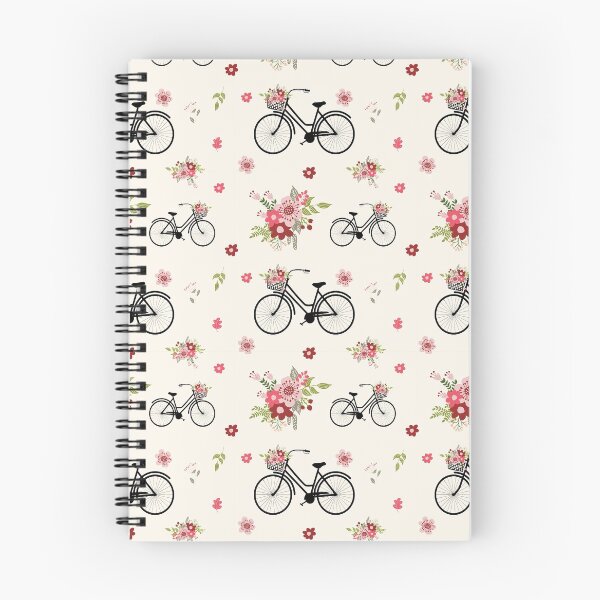 Item preview, Bicycle with flower basket seamless pattern design designed and sold by PurrfectCorner.