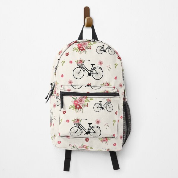 Item preview, Bicycle with flower basket seamless pattern design designed and sold by PurrfectCorner.